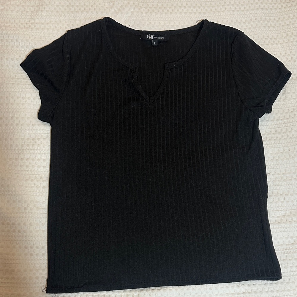 YMI Black Short Sleeve Tee Large